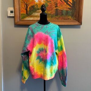 Fruit of the Loom Pastel Tie-Dye Cotton Sweatshirt Size XL Unisex